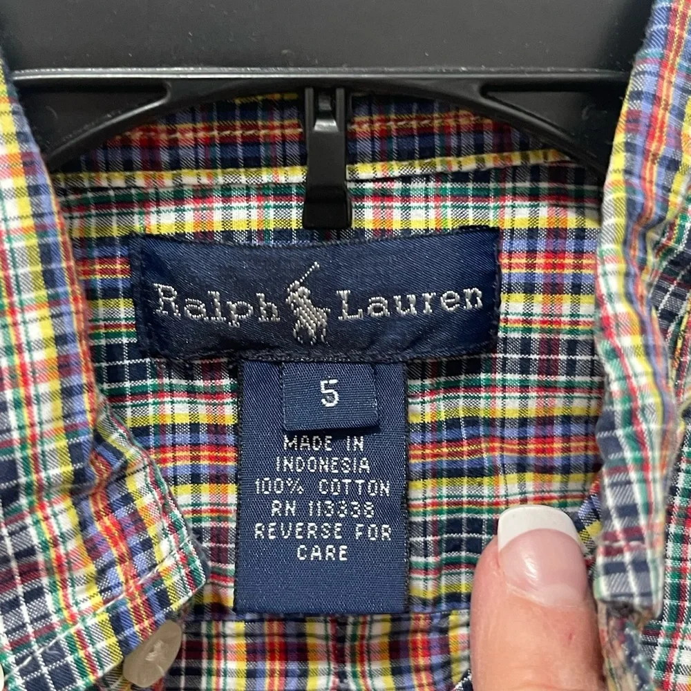 Ralph Lauren Red and Blue Button Down Shirt